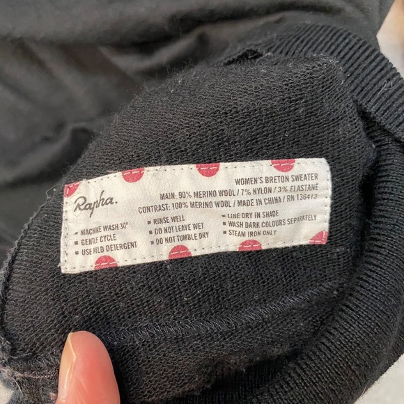 Rapha Breton Sweater Size M TWO SWEATERS Purple Black Striped Zip Pocket - Picture 13 of 13